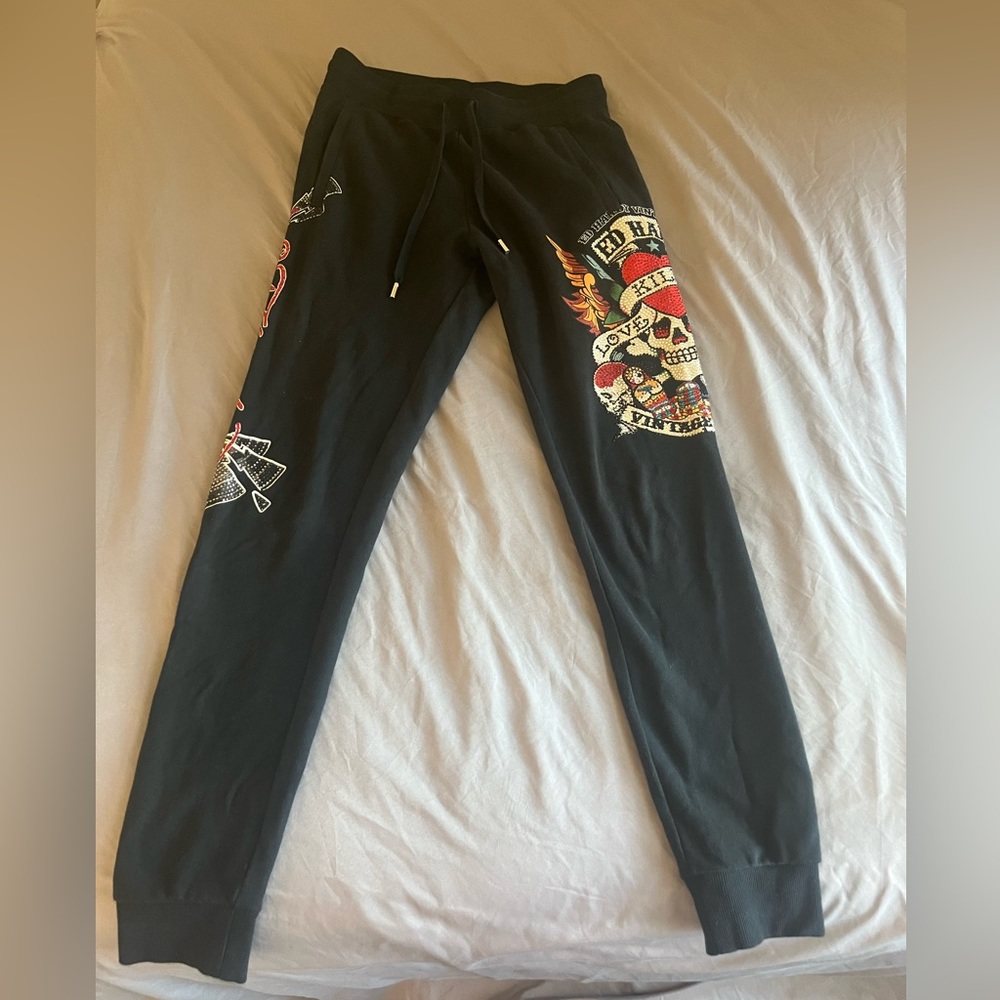 Ed Hardy black sweat pants